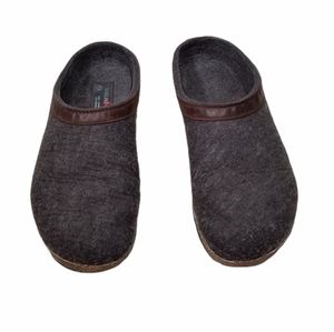 Haflinger 44 (US 10) Wool Cork Slipper Clogs Gray